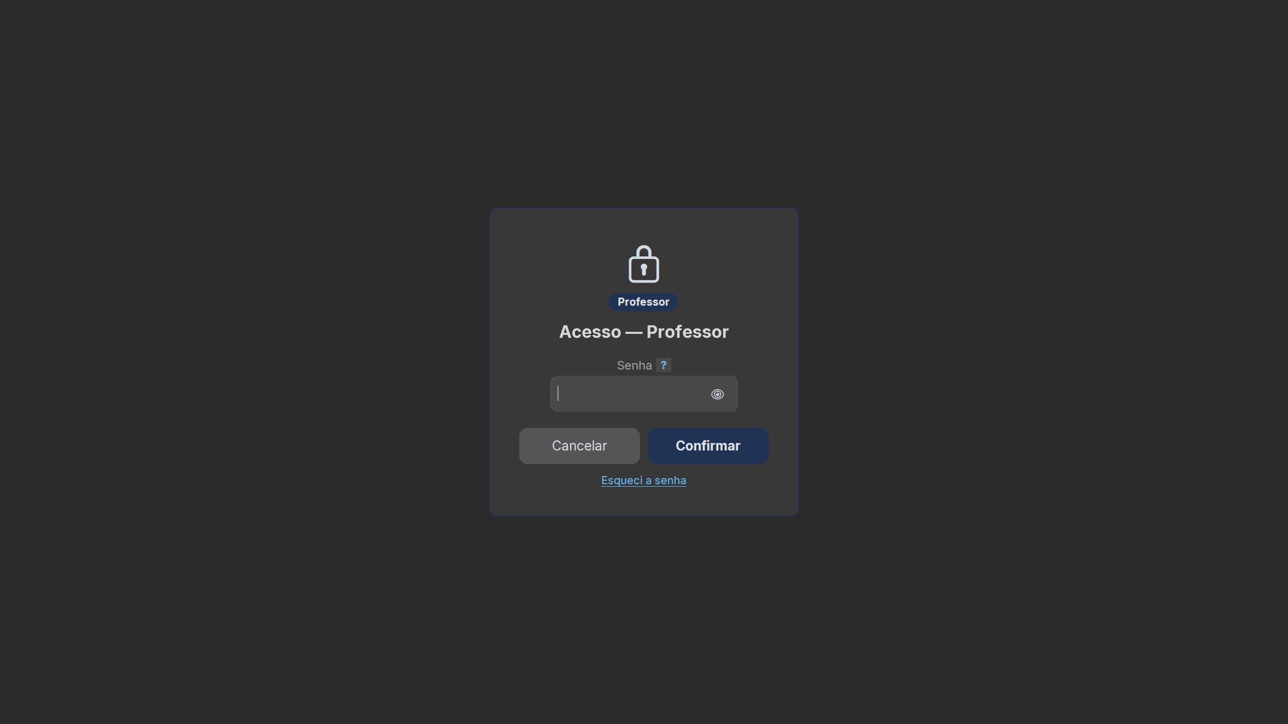 Login do professor